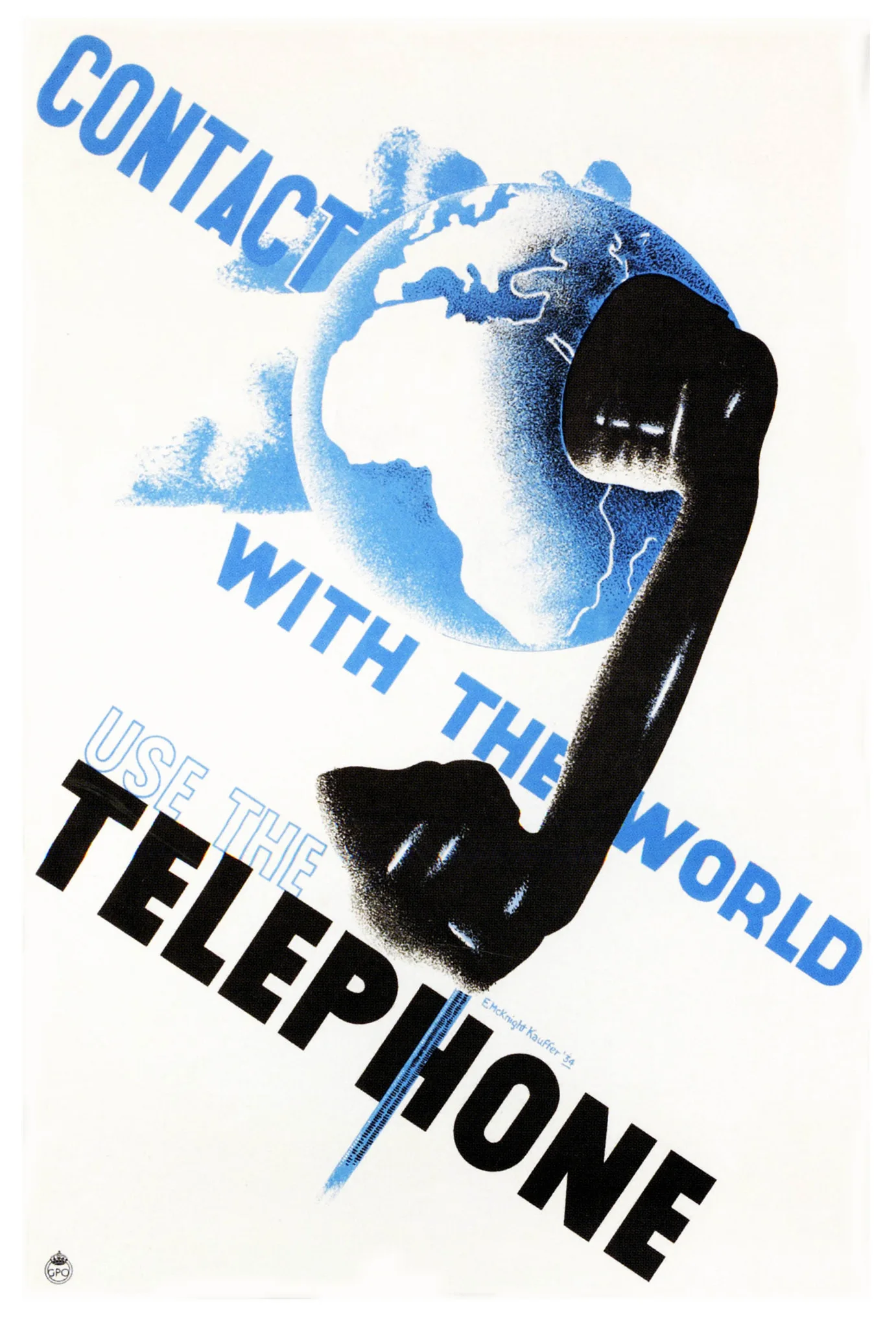 Винтажный рекламный плакат Contact the World 1934 классические холщовые картины винтажные