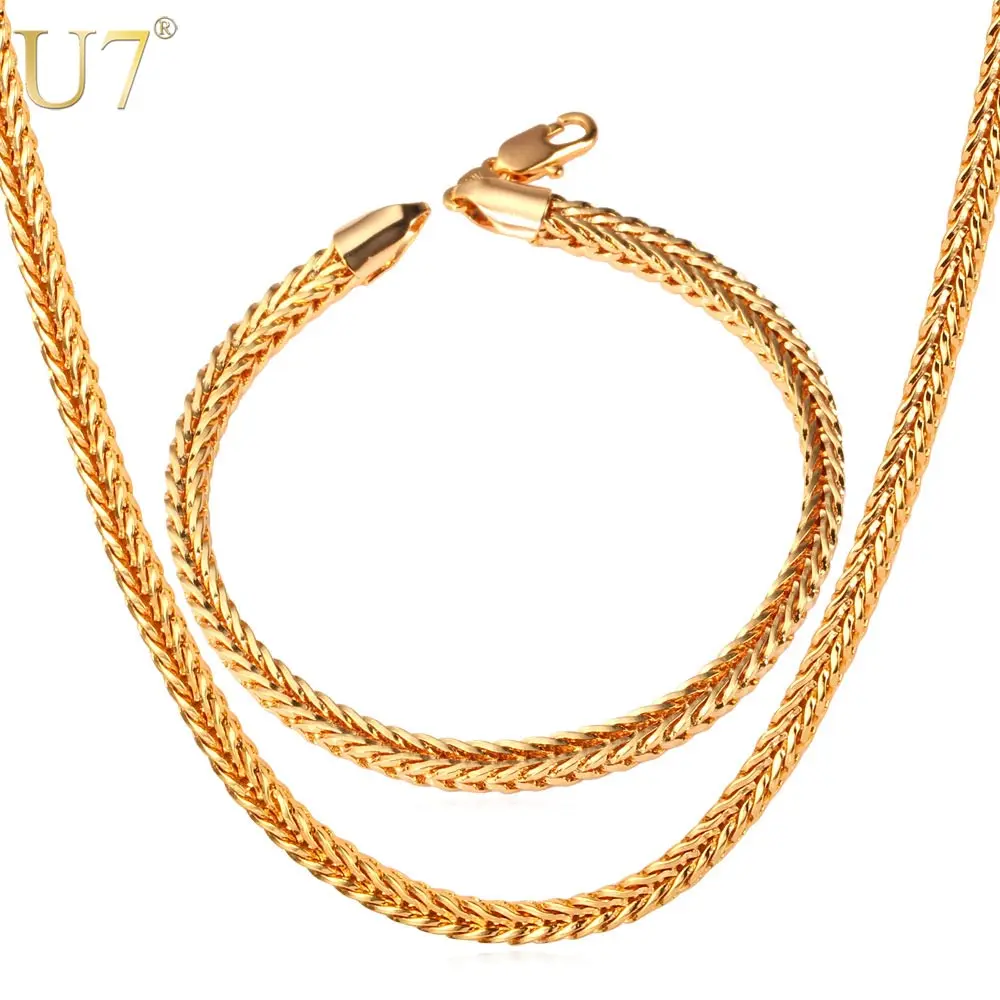 Buy U7 Gold Color Necklace Set Wholesale Jewelry