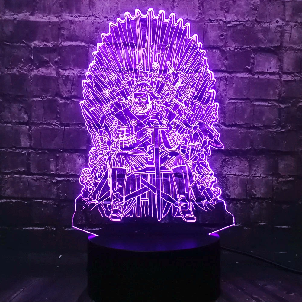 

Novel Movie Series Game Of Thrones Logo Iron throne Lava LED Home Boy Room Sleep Mood Night Light Holiday Party Luster Kids Gift