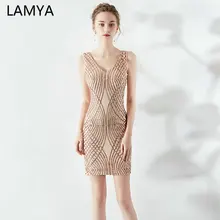 LAMYA/платье с v-образным вырезом и открытыми плечами для выпускного вечера, короткое простое вечернее платье для женщин, эластичные платья для особых случаев