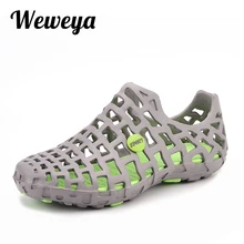 Weweya отверстие пляжная обувь пара дышащие Туфли-сабо на открытом воздухе мягкая обувь унисекс повседневные сандалии Для мужчин светильник Вес клоги eva большой размер 45