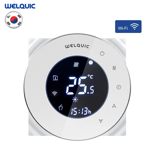 

Welquic WiFi Smart Digital Thermostat Touch Screen 16A Room Heating Programmable Thermostat Room Temperature Controller