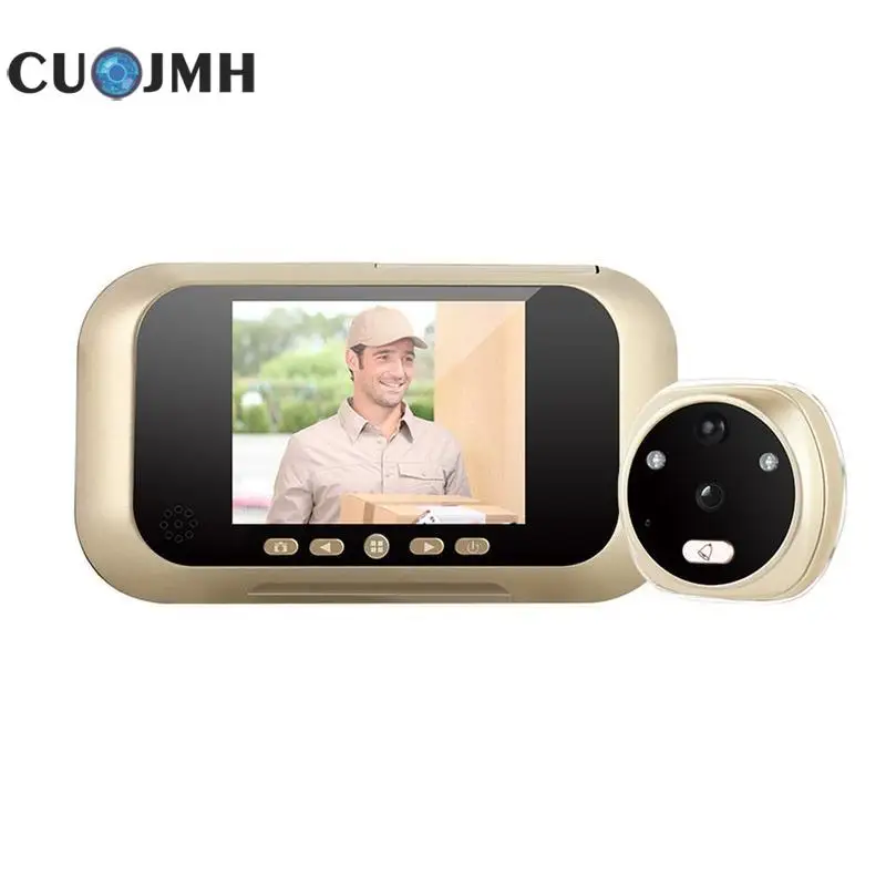 

Smart Cat Eye Visual Doorbell Home Safety Protection Visual Doorbell Gold Night Vision Ir Motion Detection Intercom Doorbell