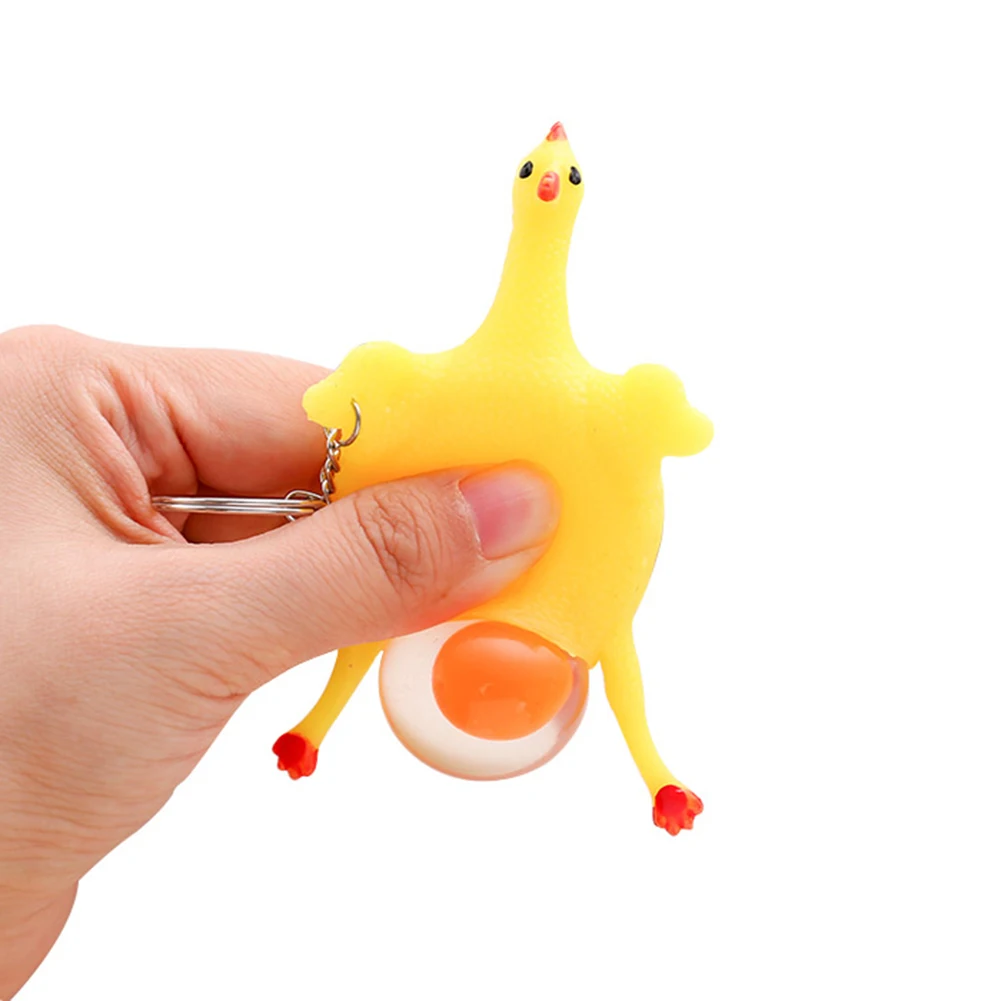 Вечерние шутка Шутка игрушки Squeeze куриное яйцо кур анти-стресс Squeeze игрушки декомпрессии Забавный цыпленок Squeeze Toy