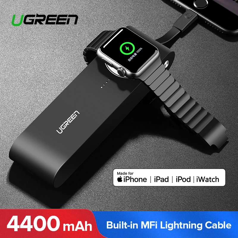 Ugreen Wireless Charger Power Bank 4400mAh for Apple Watch 4/3/2 iPhone X 8 External Battery