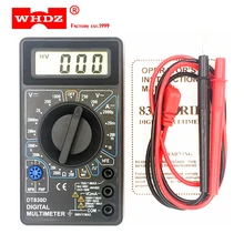 WHDZ DT-830D Mini multimètre numérique avec avertisseur sonore protection contre les surcharges tension de sécurité ampère Ohm testeur sonde cc ca LCD noir