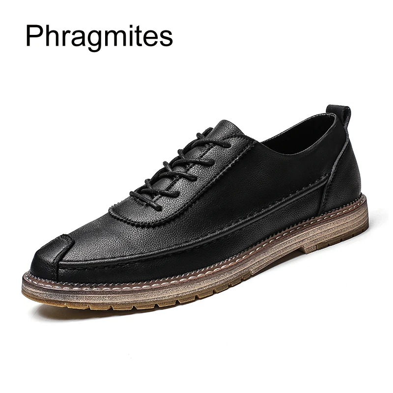 

Phragmites black business male shoes 2018 autumn new arrival casual shoes fashion plus size Oxfords men comfortable flats
