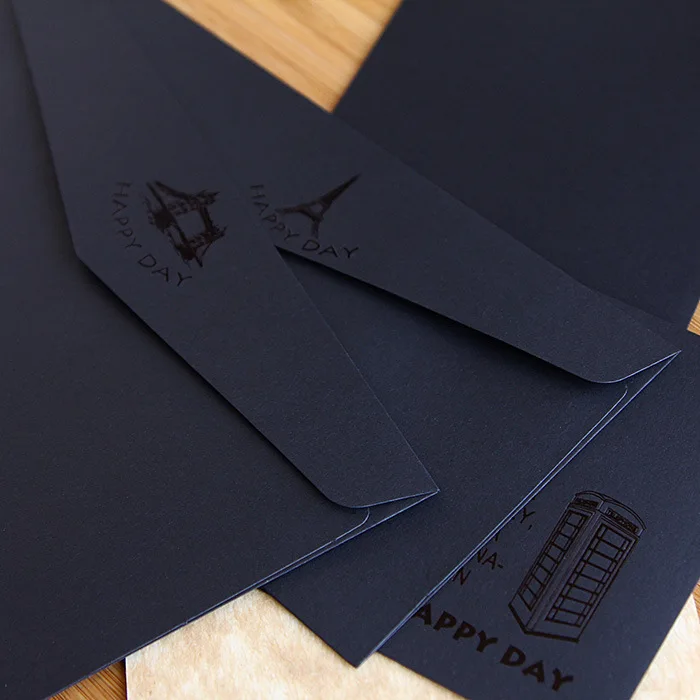 classic black paper envelopes for gift invitation card yn 110601 in