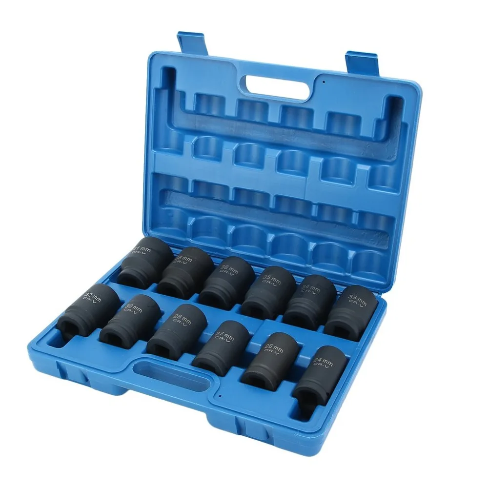 

3/4 Inch Drive 6 Point Deep Impact Socket Set Chrome Vanadium Steel Corrosion-Resistant 24-41mm Garage Workshop Hand Tool Sets