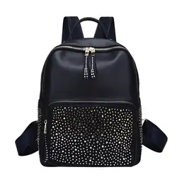 Новый бренд рюкзак для женщин Высокое качество кожа рюкзаки Дамы Девушка заклепки украшения Путешествия школьная сумка Mochila Feminina