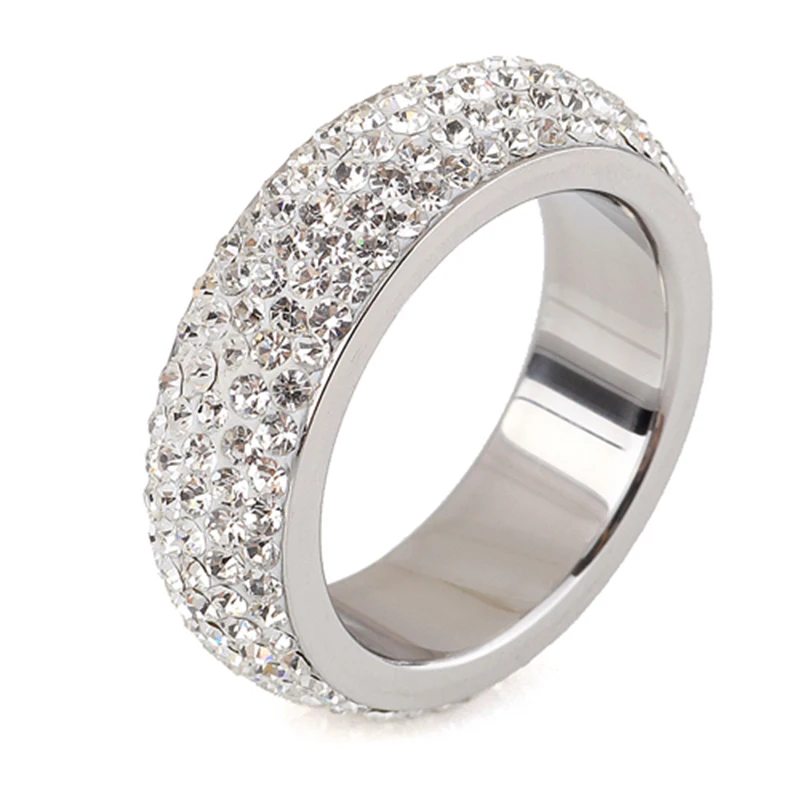 

6/7/8/9# NIBA Exquisite Rings stainless steel with CZ crystal,fashion Environmental Micro-Inserted Jewelry