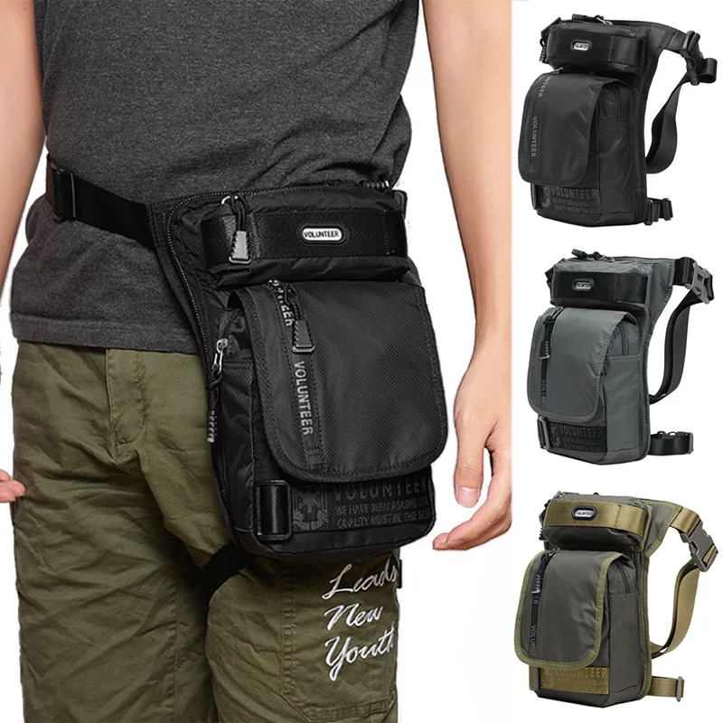 Waterproof Oxford Men Drop Leg Bag Riding Motorcycle Thigh Bag Waist Fanny Packs