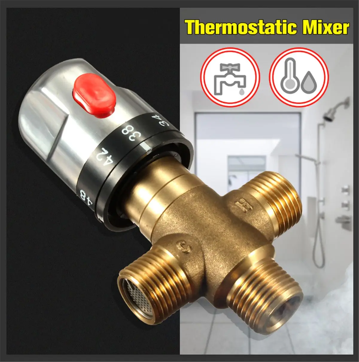 Preise Xueqin Messing Rohr Thermostat Wasserhahn Thermostat Misch Ventil Bad Wasser Temperatur Control Wasserhahn Patronen