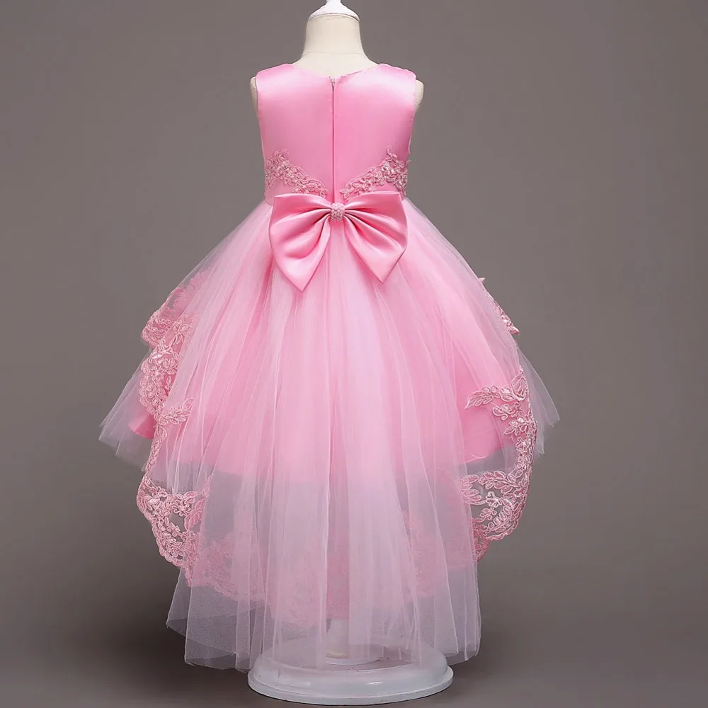JaneyGao/Платья с цветочным узором для девочек белое платье для первого причастия на свадьбу Новинка года, модное нарядное платье для маленьких девочек со шлейфом