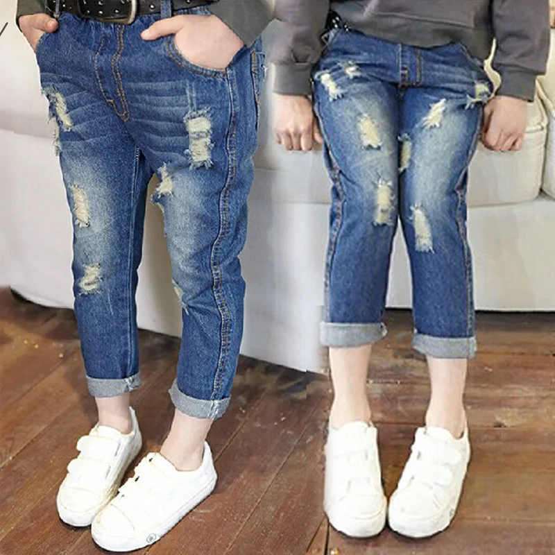 Джинсы детские хлопковые для мальчиков и девочек 4 12 лет|children jeans|children jeans pantsinfant |