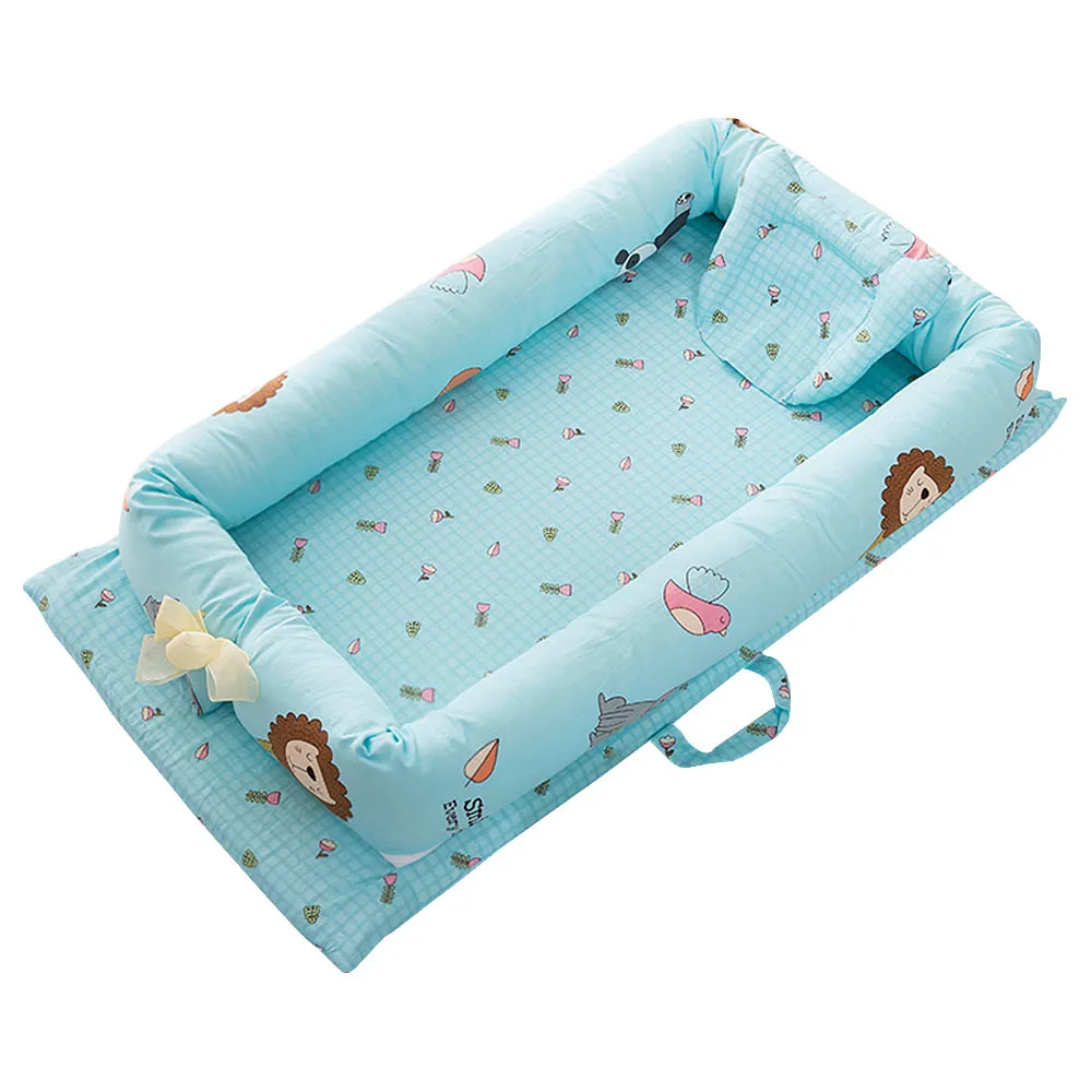 Портативная складная детская кроватка для новорожденных хлопковая кровать для сна Детская в автомобиле безопасное гнездо мягкая Колыбель детское гнездо кровать дорожная кроватка кровать с загородкой
