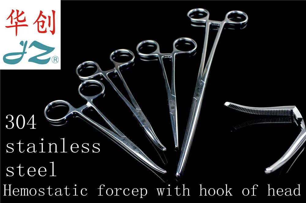 JZ хирургический инструмент прямая изогнутая головка Кук Hemostat forcep 304 нержавеющая