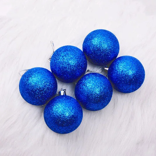 

6Pcs/lot Multicolor Plastic Ball Christmas Tree Ornaments Hanging Pendants Craft New Year Xmas Decor Home Party Decoration 62607