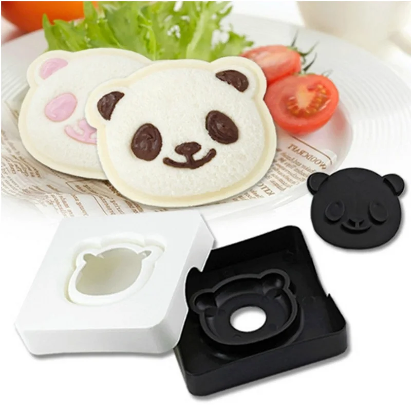 Panda Shaped DIY Sandwich Cutter mold Maker Snack Cakes Bread toast Box