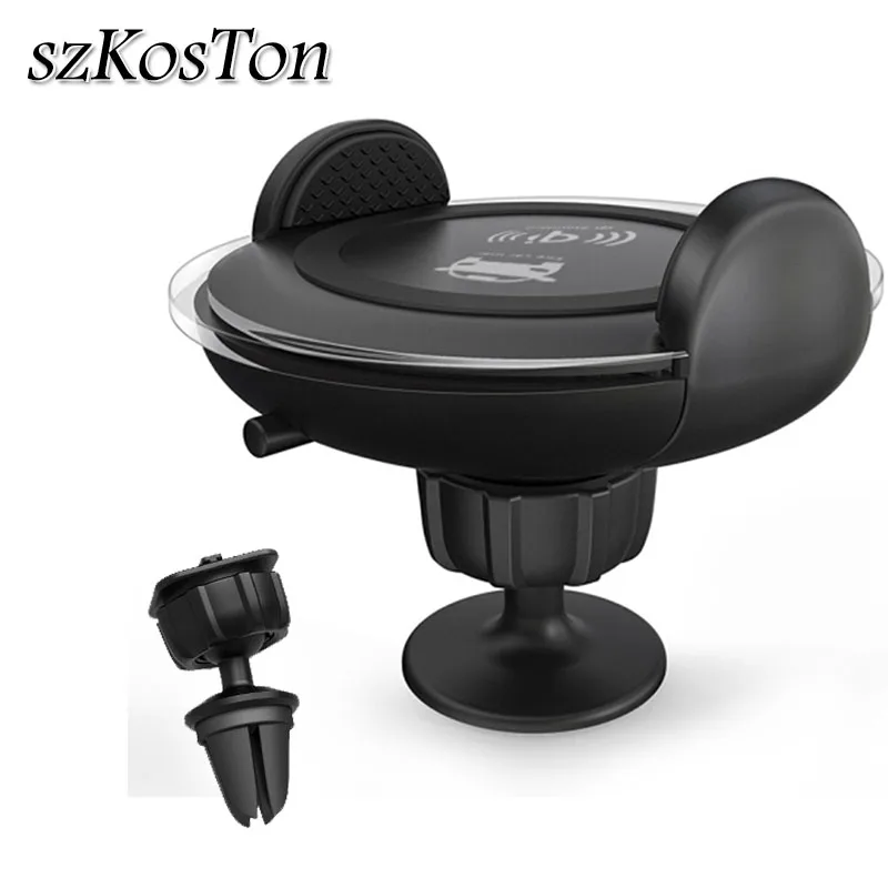 Car Mount Qi Wireless Charger For iPhone XS Max X XR 8 Samsung Charger Mobile Phone Stand Air Vent Dashboard Car Phone Holder