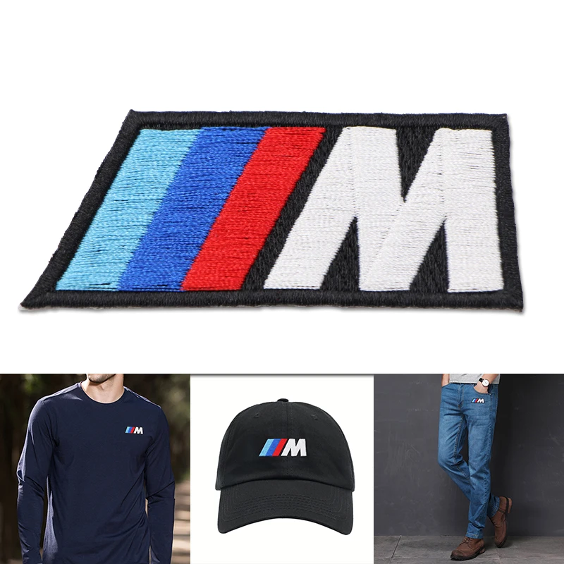 

1PCS New cotton //M logo car sticker cap cloth patch material sewing cotton for BMW ///M Badge emblem high performance car sedan