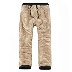 Уличные утепленные мужские брюки повседневные плюс бархатные брюки хлопковые мужские однотонные большие размеры 5XL мужские теплые зимние