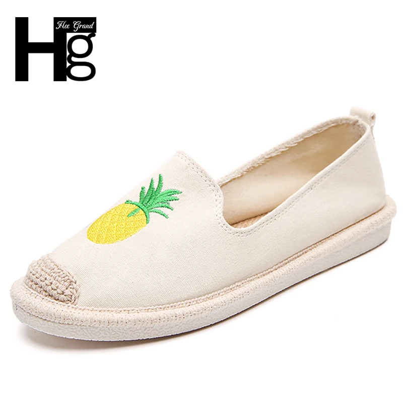 Fleur Xwd6587 34 Chanvre Femme blue Femmes Sur 2018 Mocassins Ananas Grand Casual Broder pink black Beige 40 Glissent Confortable Taille Hee Chaussures Appartements wCqIfnF
