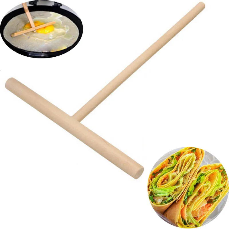 

Pancake Batter Rolling Pins Wooden Spreader Stick Restaurant Canteen DIY Chinese Specialty Crepe Maker Home Kitchen Tool