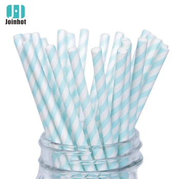 

drop shipping 25 pcs/lotbaby blue drinking paper straws disposable