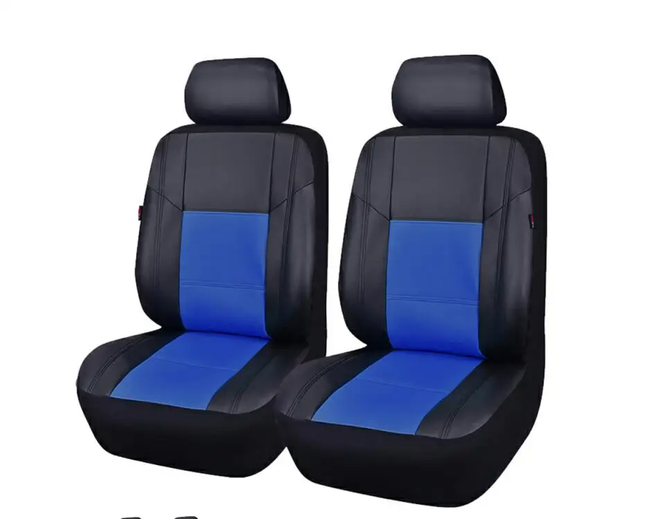 Car-pass Universal Car Seat Cover Luxury Leather Automotive Seat Covers For most car seats Waterproof car interior Protector - Название цвета: Front Two Blue