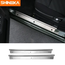 SHINEKA Porta In Acciaio Inox Davanzale Del Portello Dello Scuff All’interno Della Guardia Piastra di Copertura Trim Striscia Sticker per Suzuki Jimny 2007 + Accessori Auto