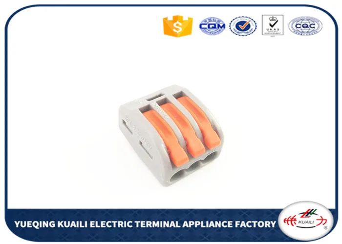 

100Pcs/lot KLI-413 (wago 222-413) 3 Pin Universal compact wire connector conductor cable connector
