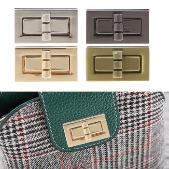

THINKTHENDO Rectangle Shape Clasp Turn Lock Twist Locks DIY Leather Handbag Bag Hardware Metal Elegant New Bag Accessories