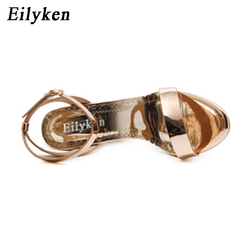 Eilyken/женские босоножки цвета шампанского туфли-лодочки с прозрачным каблуком сандалии с открытым носком и кристаллами летние женские сандалии в римском стиле Размеры 35-40