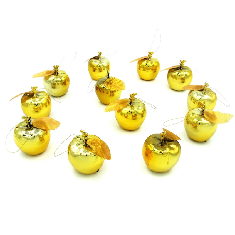 

12Pcs Christmas Decoration Apples Tree Hanging Ornament Home New Year Party Events Fruit Pendant DTT88