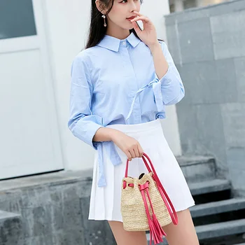 

Hot Selling Women Lady Girl Shoulder Crossbody Bag Tassel Straw Drawstring For Travel Mobile Phone -B5