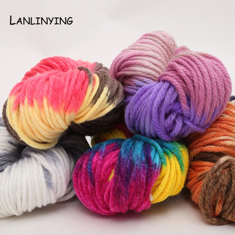 500g/Lot Colorful Dye Scarf Yarn For Hand Knitting Soft Thick Yarn