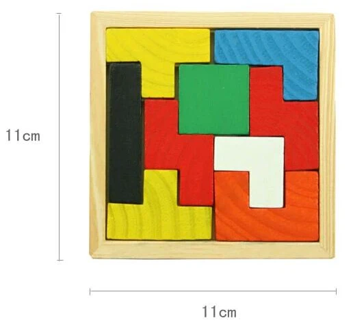 Красочные деревянные Tangram головоломки игрушки тетрис игра дошкольного волшебства интеллектуальная развивающая детская игрушка GYH - Цвет: S
