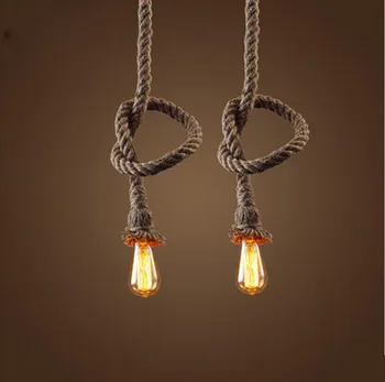 

European retro hemp loft Pendant Lights led lamps Personality DIY decoration led Pendant lamps E27 led lustre light Pendant lamp