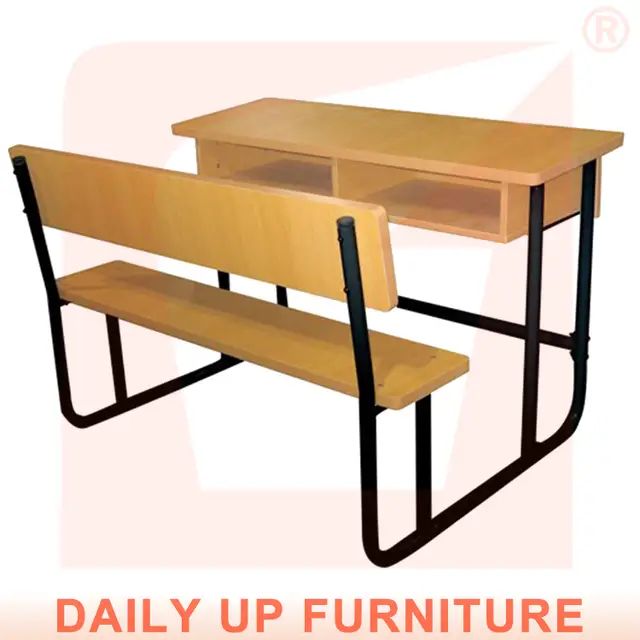 Two Seater School Table Bench For Student Double Student Desk And