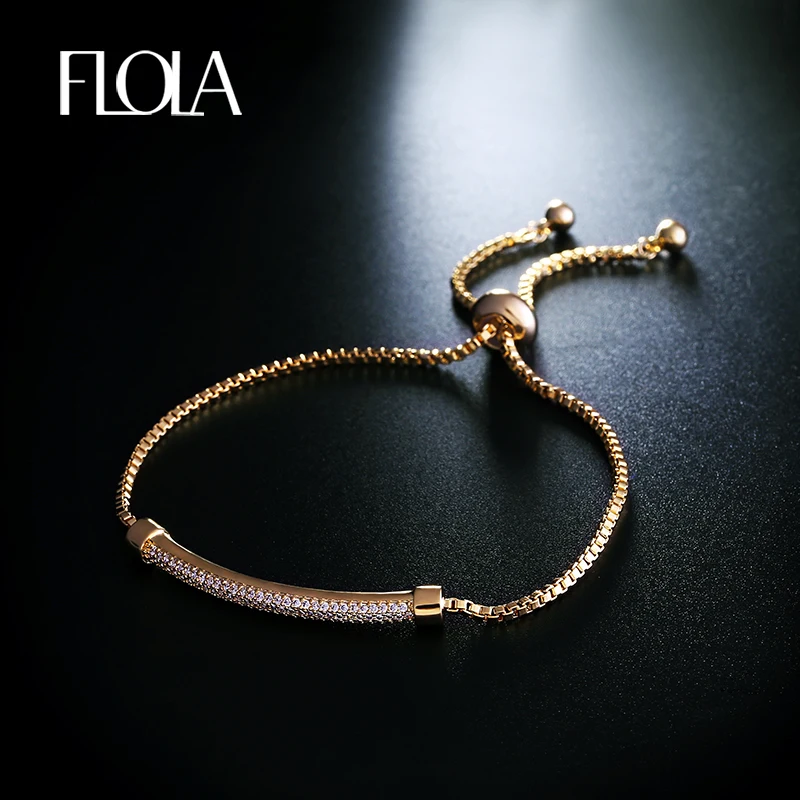 

New Design Pave AAA Cubic Zirconia Gold Bracelet Gold Charm Bracelets for Women Feminine Party Fashion Accessories brtk20
