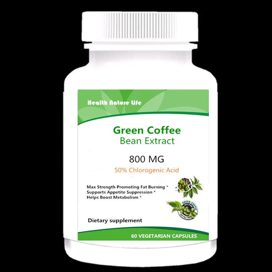 Органический экстракт зеленых кофейных зерен-Максимальная прочность натуральный GCA антиоксидант очищающий для похудения, 50% хлорогеновая кислота