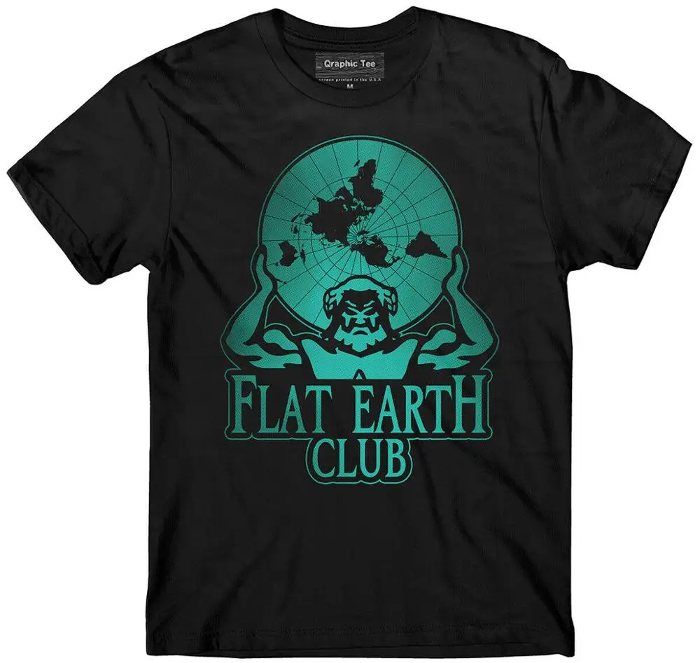 Футболка с принтом Flat Earth Club Is New World Order Атлас греческие боги летние мужские