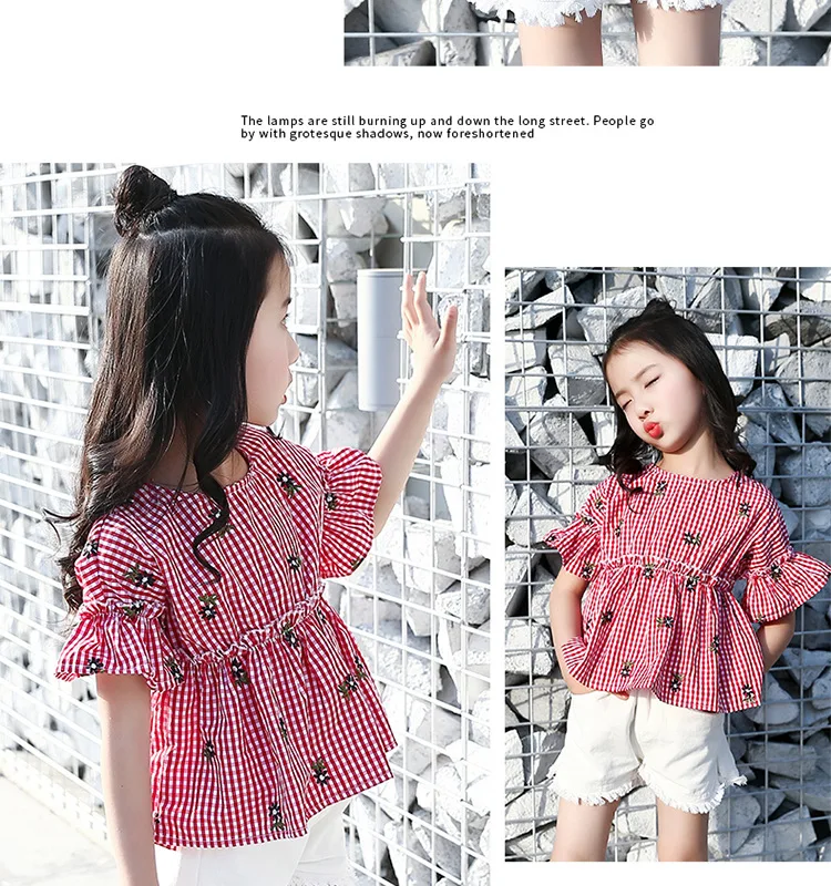 Children's T-shirt Girls Baby Summer Cute style Beautiful girl chiffon Printed loose T-shirt top for angel kids clothes (12)