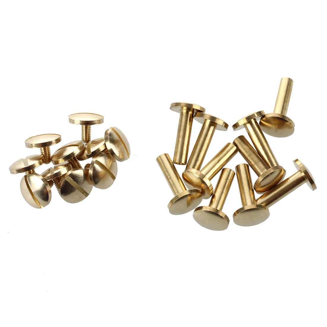 10x Arc Solid Brass Button Stud Screw Nail Screw back Leather Rivet