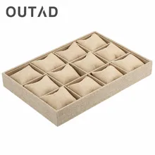 OUTAD толстый пеньковый 12 Слот дисплей часов, корпус подушки Стильное ожерелье контейнер коробка cajas para relojes Winder Органайзер подарок