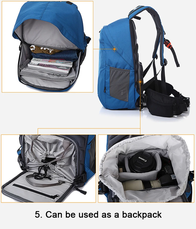 Рюкзак для камеры, открытый, для путешествий, Противоугонный, водонепроницаемый, нейлон, камера s, сумки с противоударным вкладышем и дождевиком для Canon, sony, Nikon