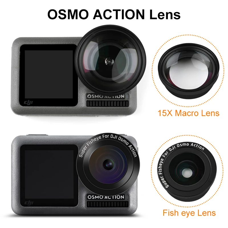 Meijunter Fish Eye Lens for DJI Osmo Action Wide Angle MultiLayer Lens