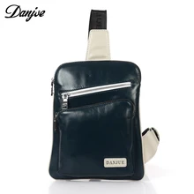 DANJUE, натуральная кожа, Мужская нагрудная сумка, повседневная, слинг, сумки на плечо для мужчин, черный, синий, сумка через плечо, новинка, модная