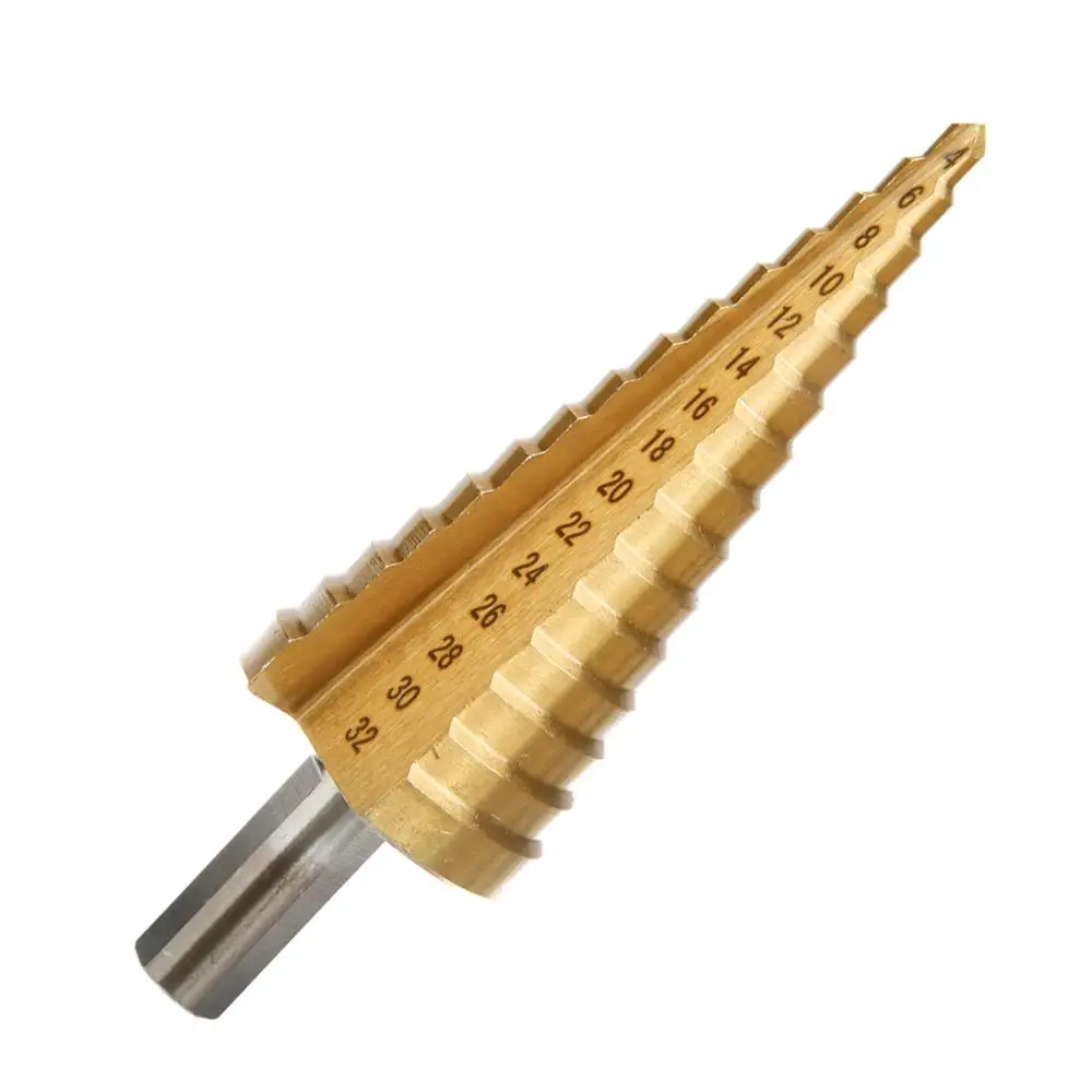 

1Piece New HSS Titanium Step Drill 4-32mm Peeling Drill Countersink Conical Drill For Metal Mayitr